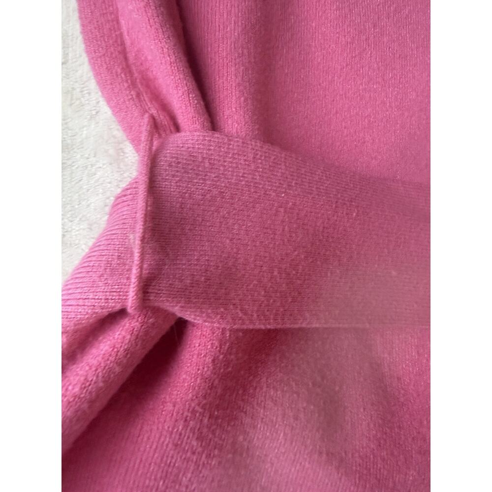 Pink‎ Knit Belted Balloon Sleeve Mock Neck Mini Sweater Dress Size L - Picture 9 of 11